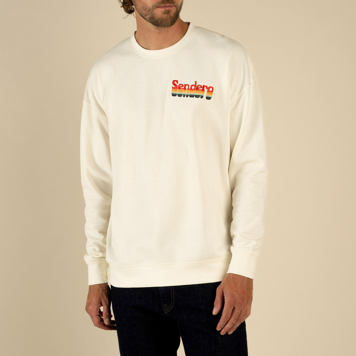 Retro Sendero Logo Sweatshirt - Vintage White