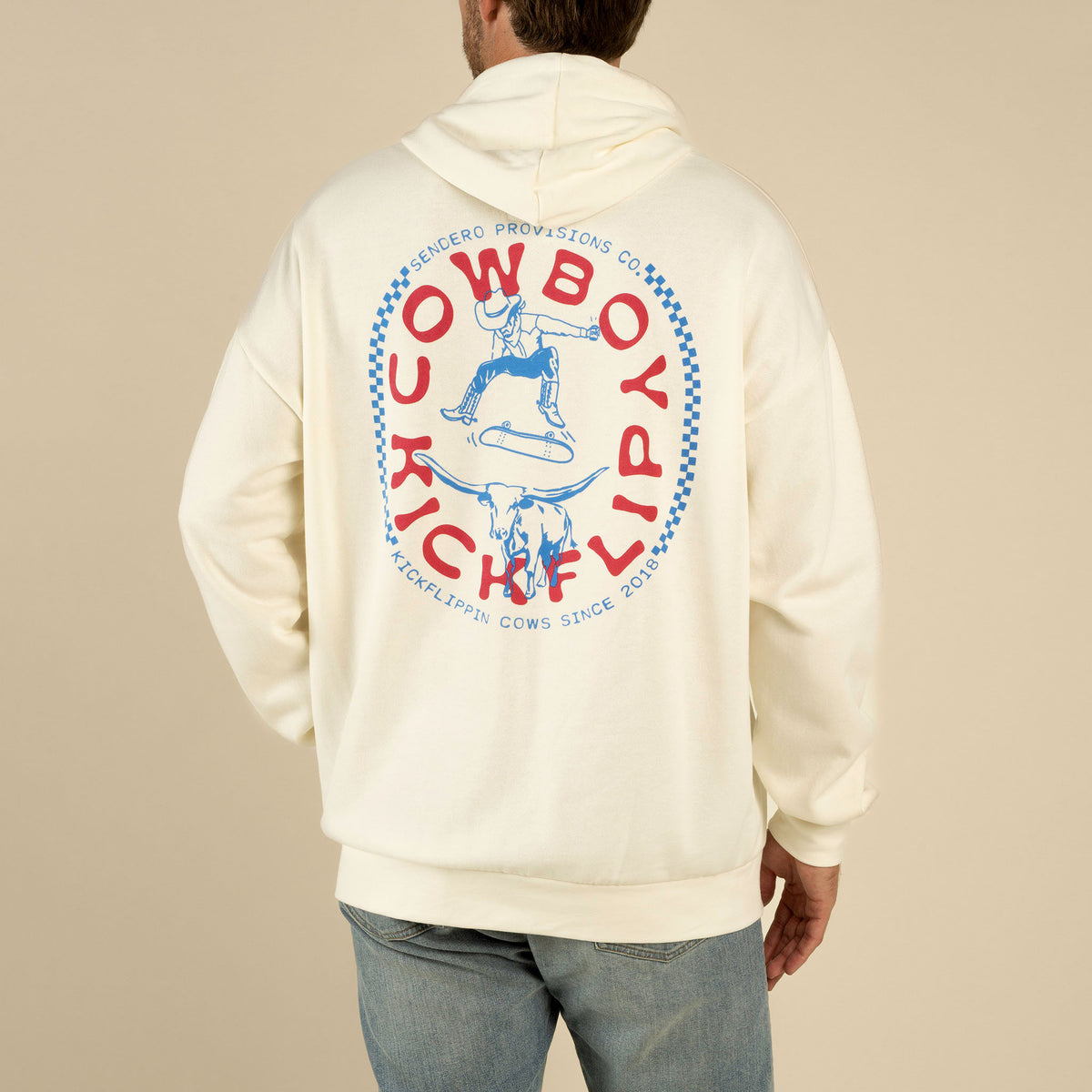 Cowboy Kickflip Hoodie - Vintage White