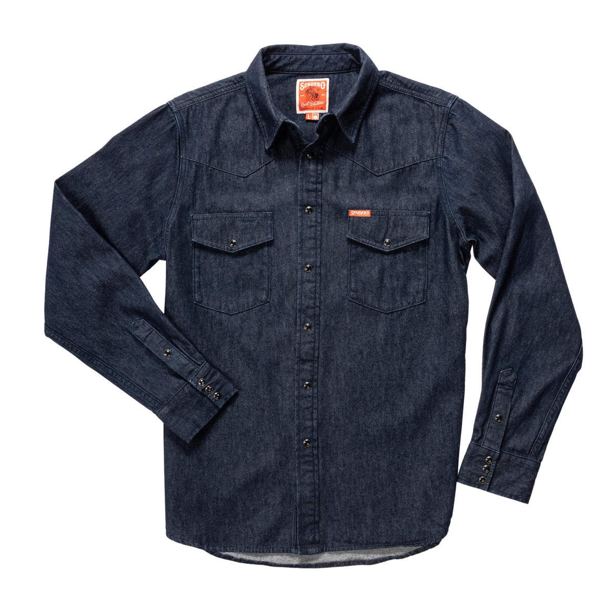 The Wyatt Pearl Snap Long Sleeve Denim Shirt
