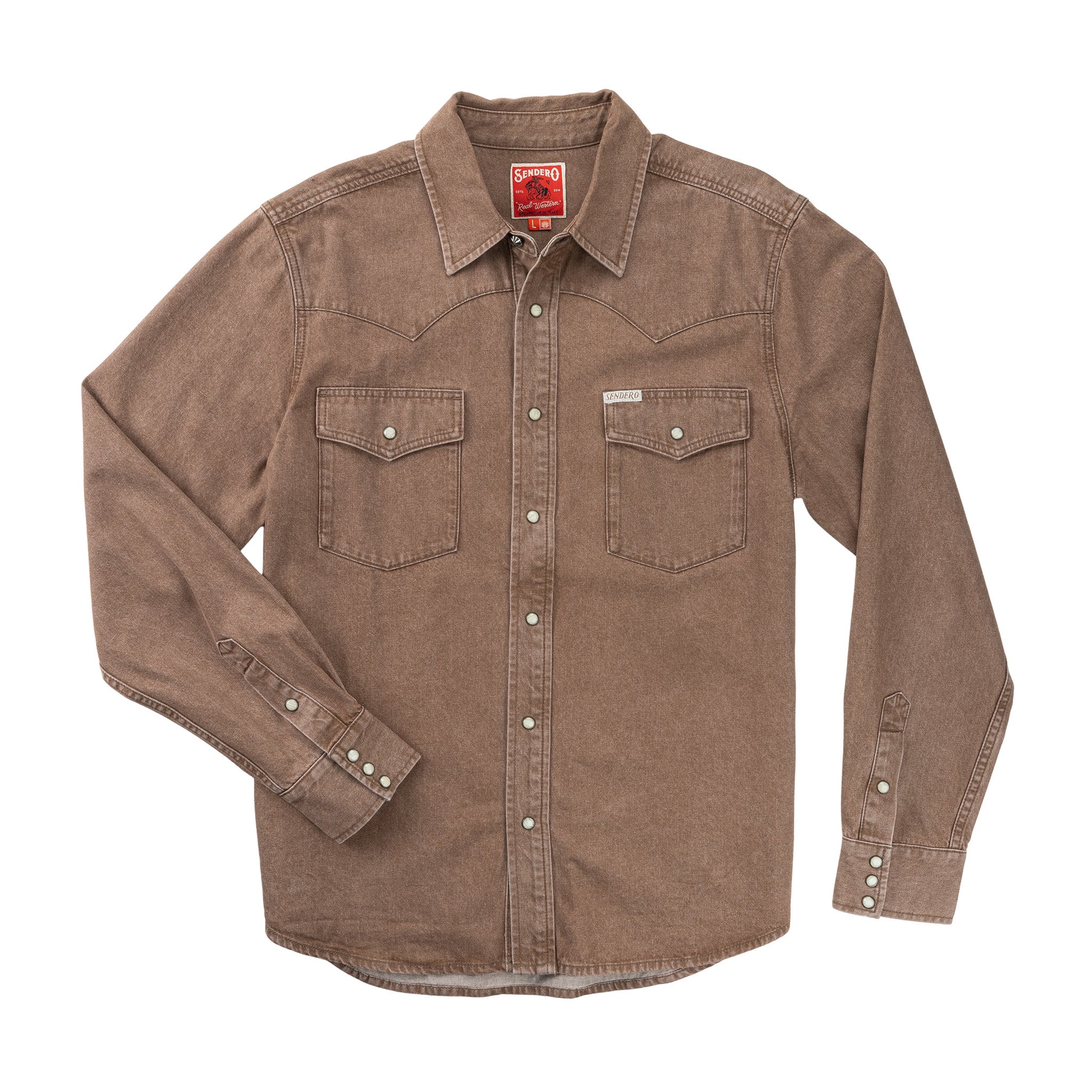 The Wyatt Pearl Snap Long Sleeve Denim Shirt
