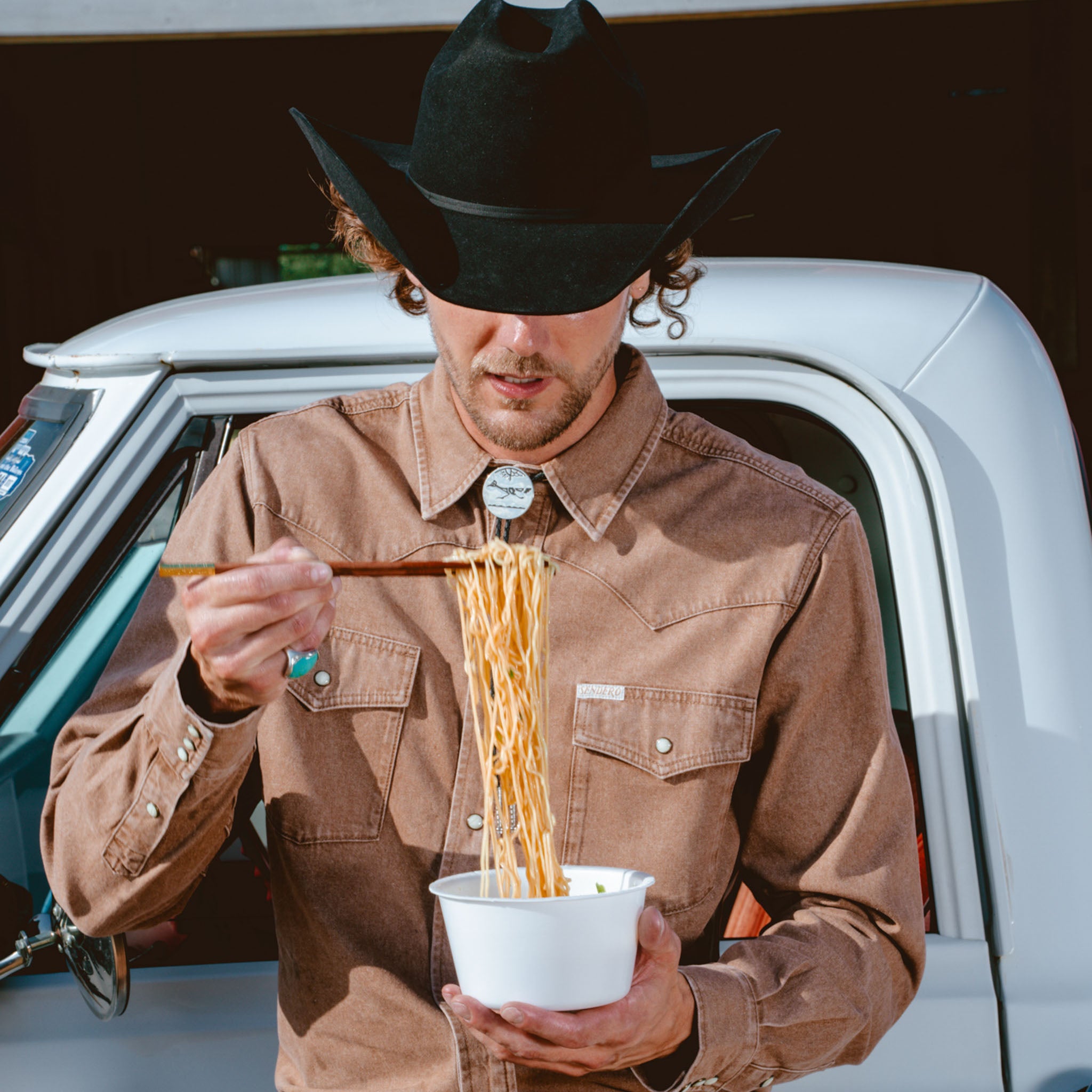 The Wyatt Pearl Snap Long Sleeve Denim Shirt