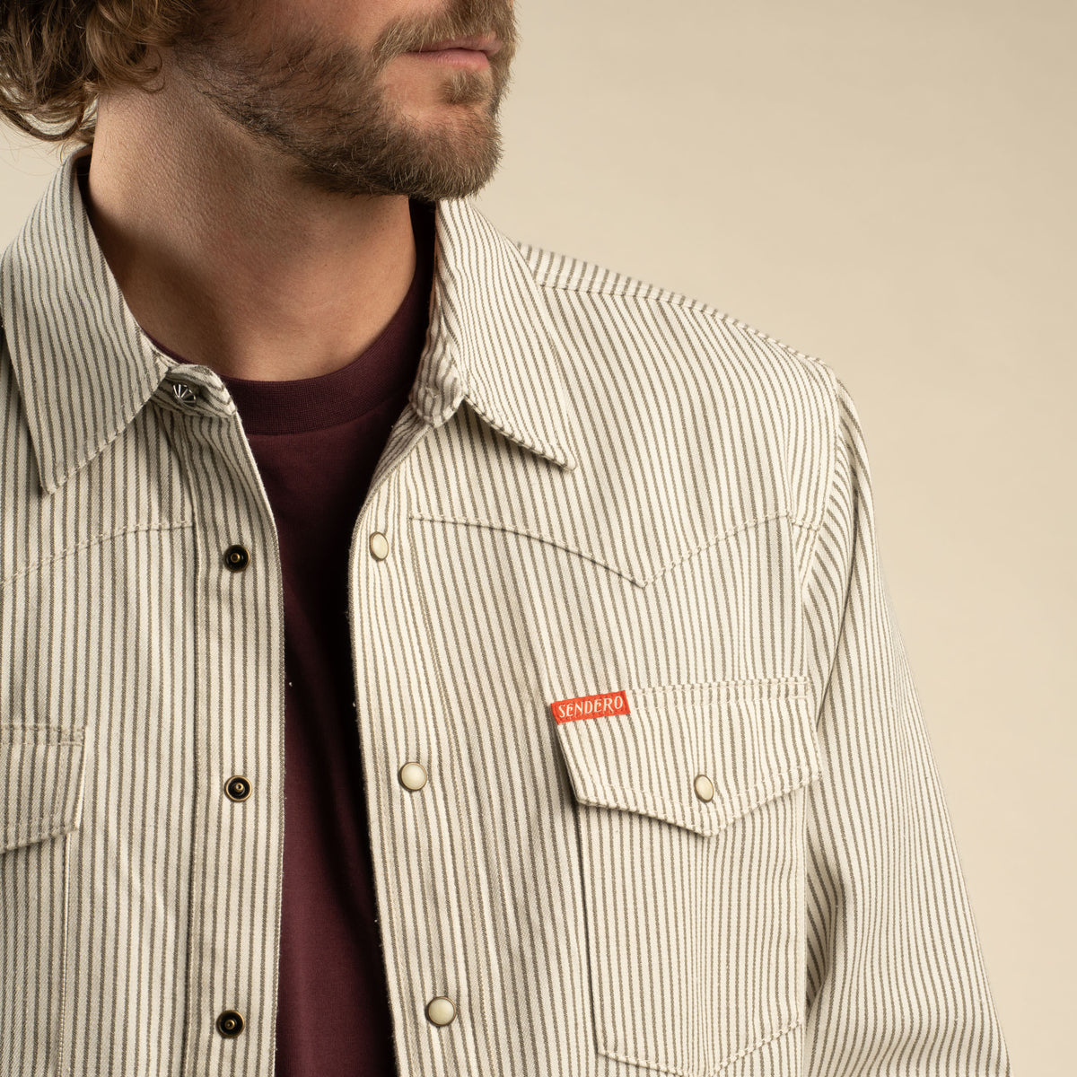 The Wyatt Pearl Snap Long Sleeve Denim Shirt - Gray Hickory