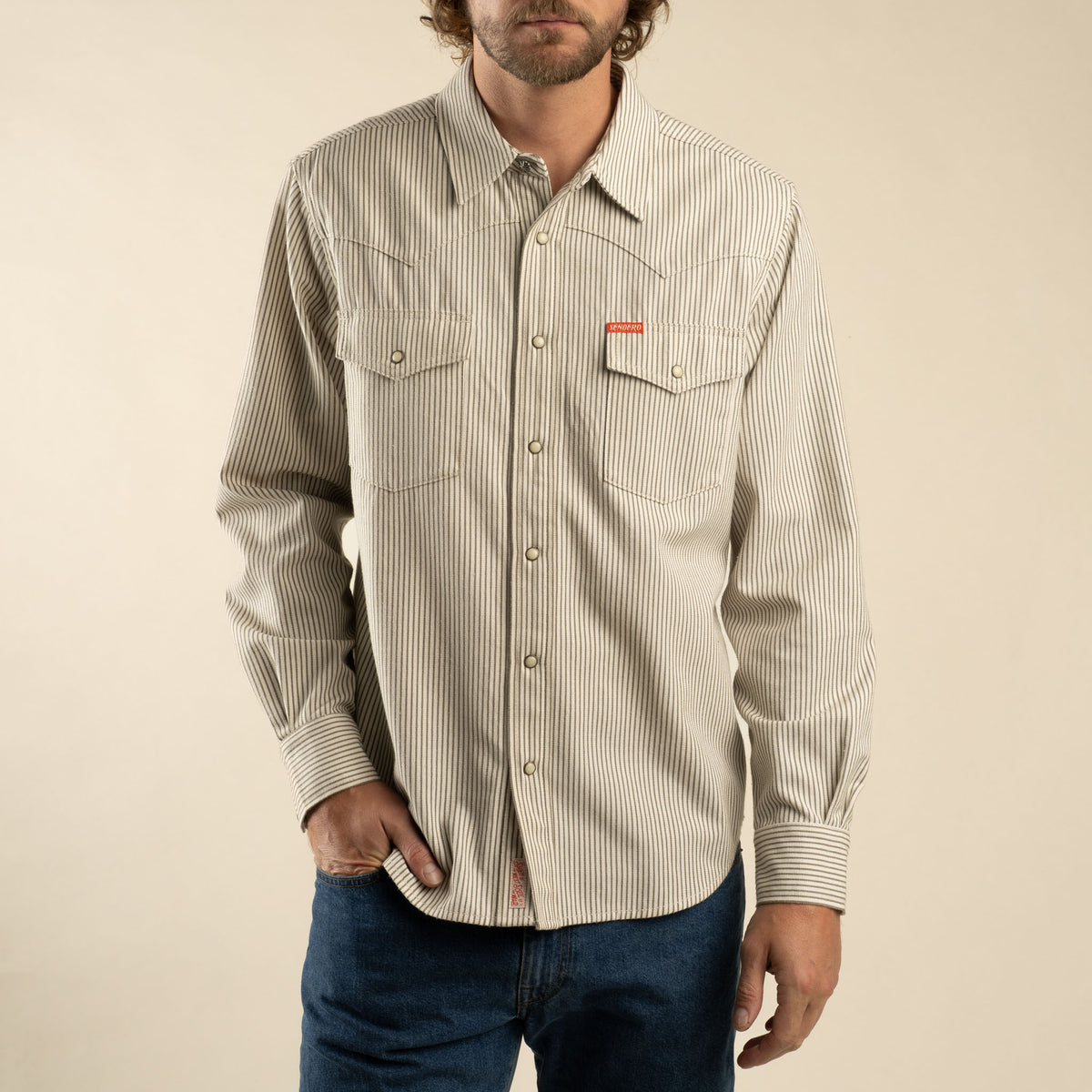 The Wyatt Pearl Snap Long Sleeve Denim Shirt - Gray Hickory