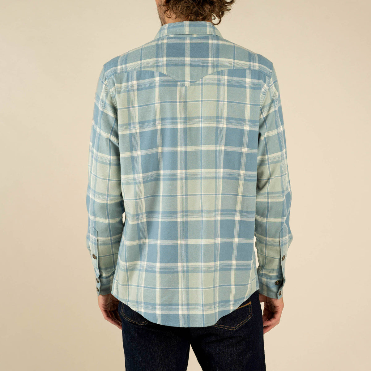 Durango Flannel - Midweight - Blue/Cream