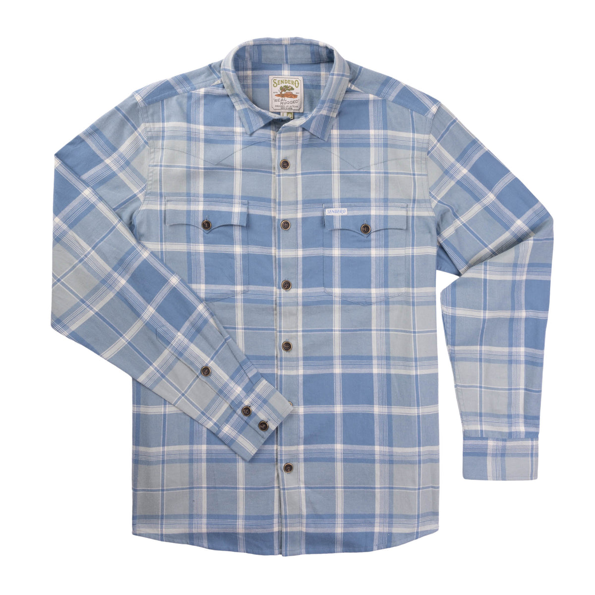 Durango Flannel - Midweight - Blue/Cream