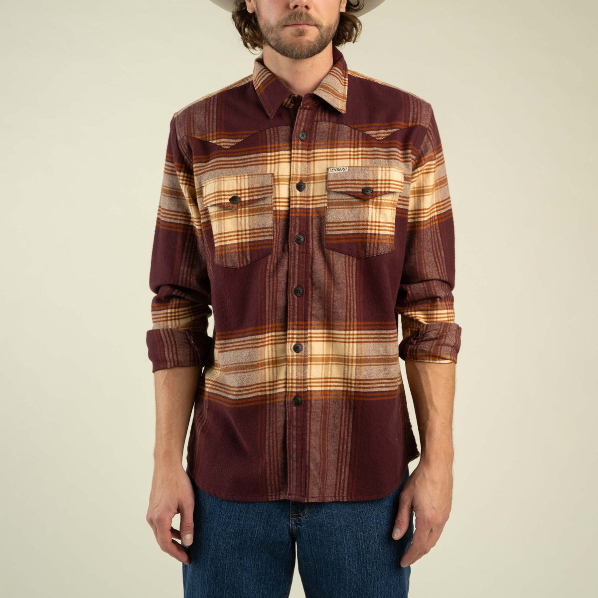 Durango Flannel Lightweight Stretch - Brown/Tan