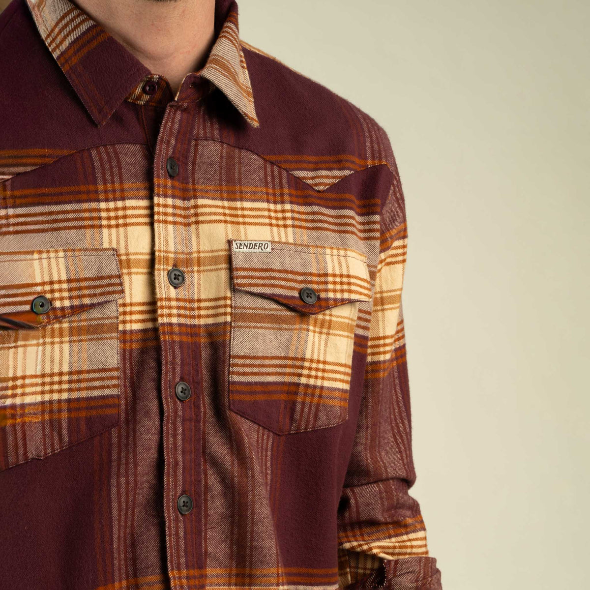 Durango Flannel Lightweight Stretch - Brown/Tan