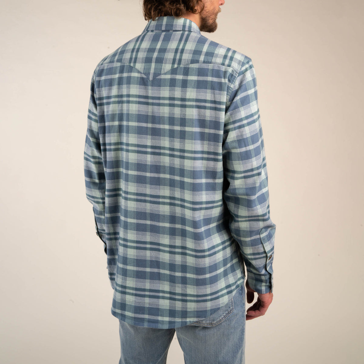 Durango Flannel - Lightweight Stretch - Teal/Blue