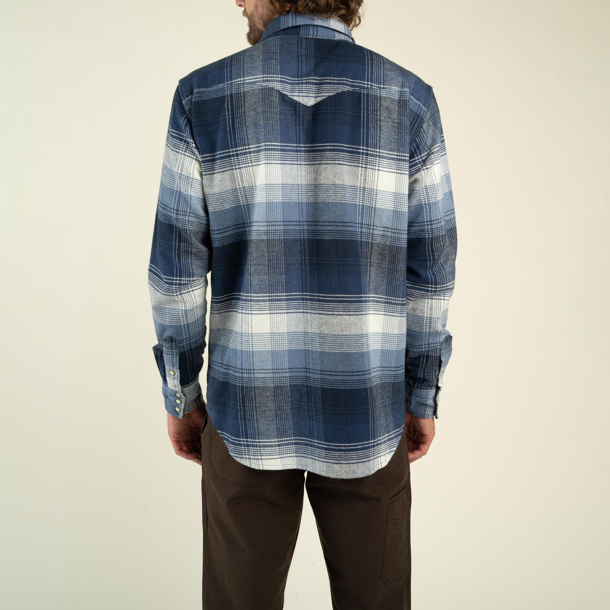 Durango Flannel - Pearlsnap - Blue/White
