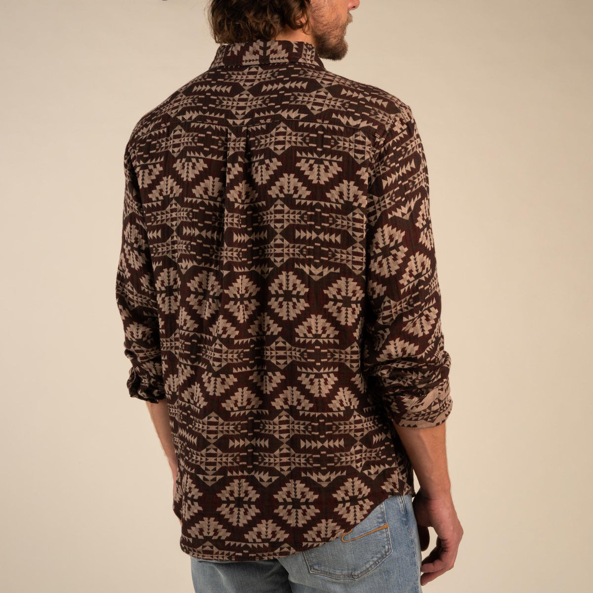 Boquillas Long Sleeve Shirt - Arroyo Chevron - Burgundy