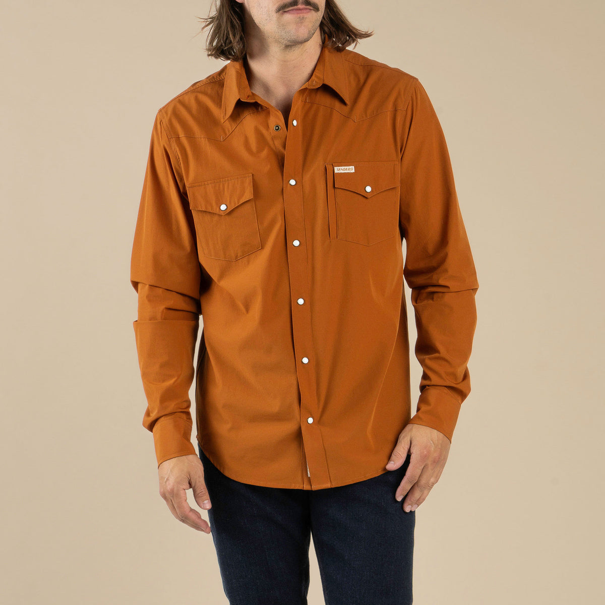 Confluence Tech Long Sleeve Shirt - Burnt Orange