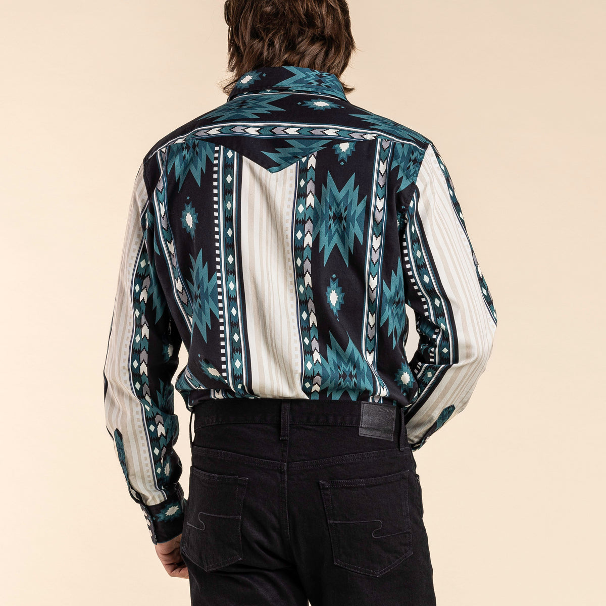 The Wyatt Pearl Snap Long Sleeve Serape Shirt - The Oasis Western Stripe