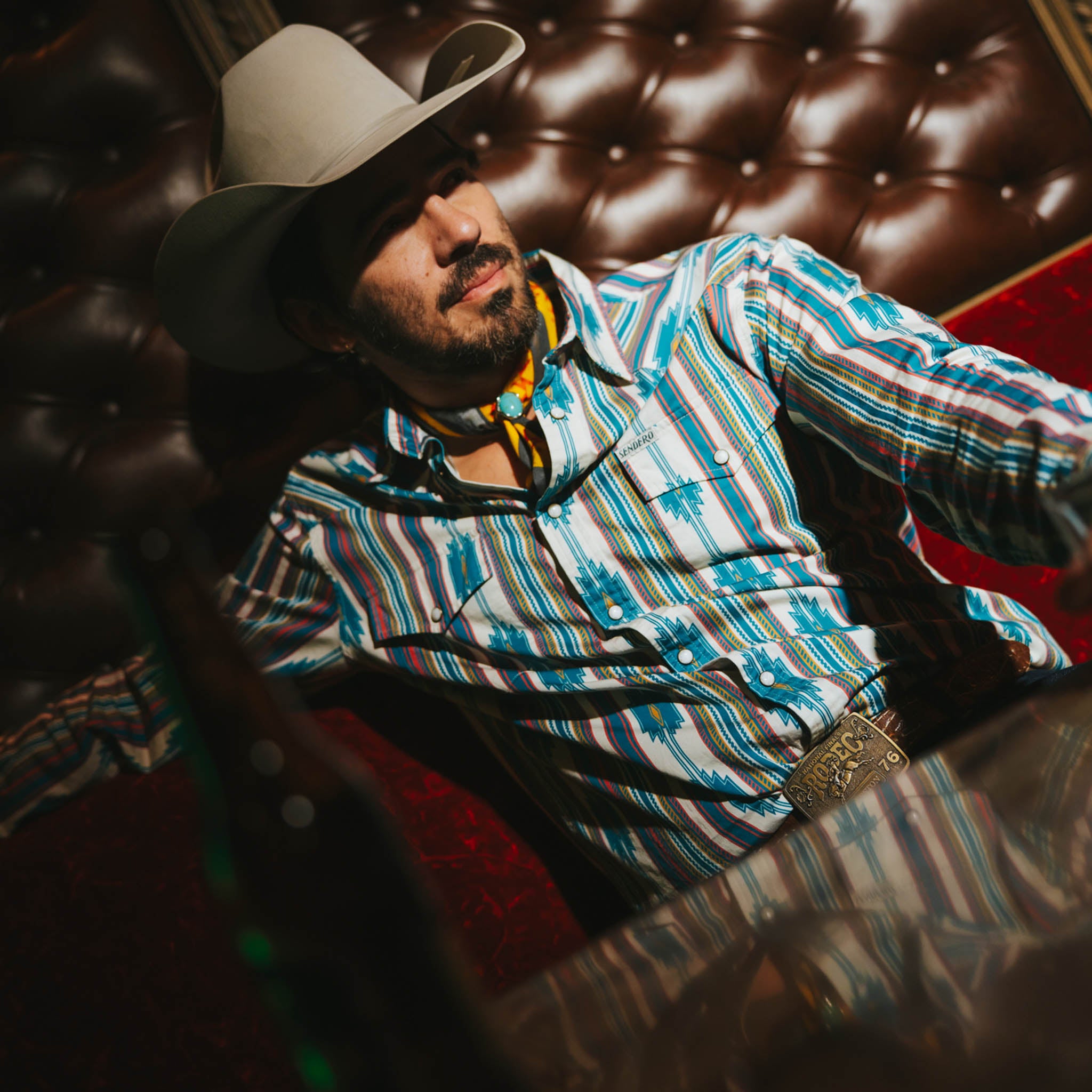 The Wyatt Pearl Snap Long Sleeve Serape Shirt