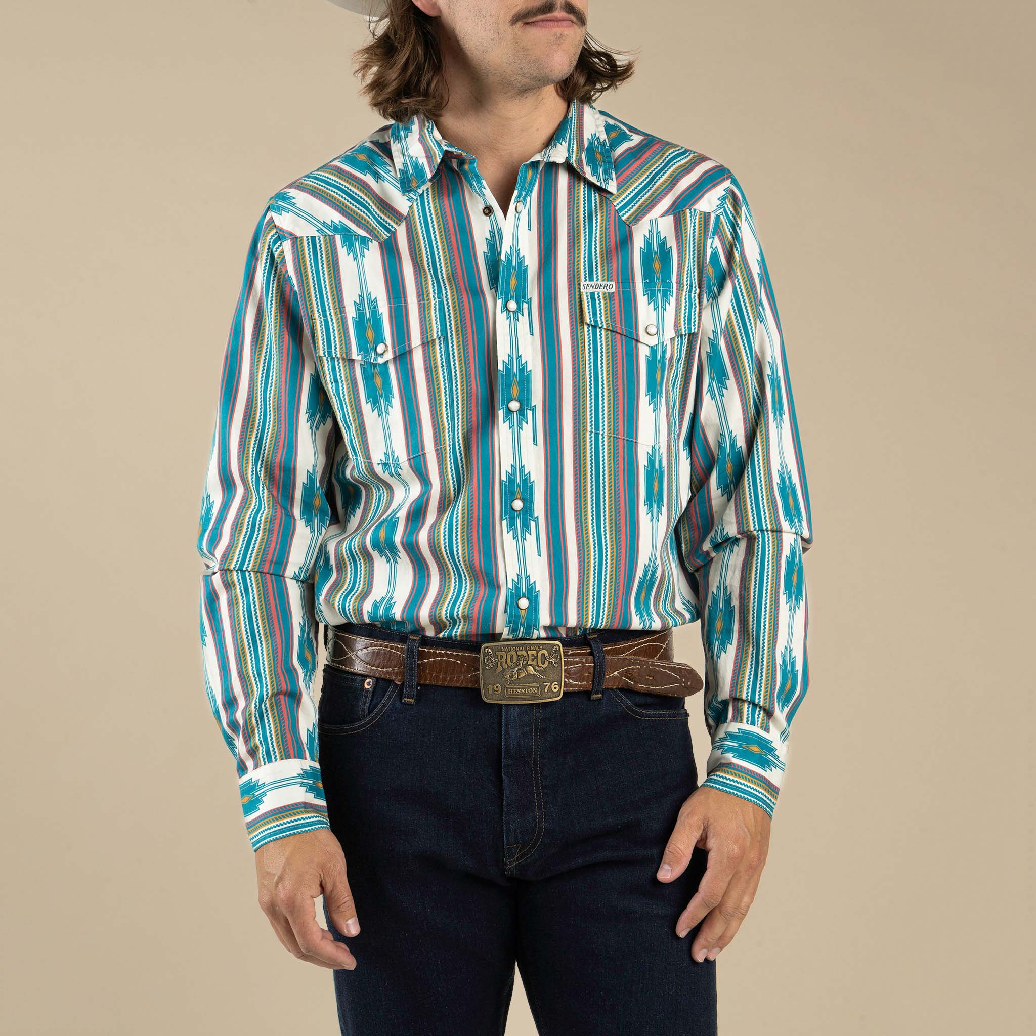 The Wyatt Pearl Snap Long Sleeve Serape Shirt