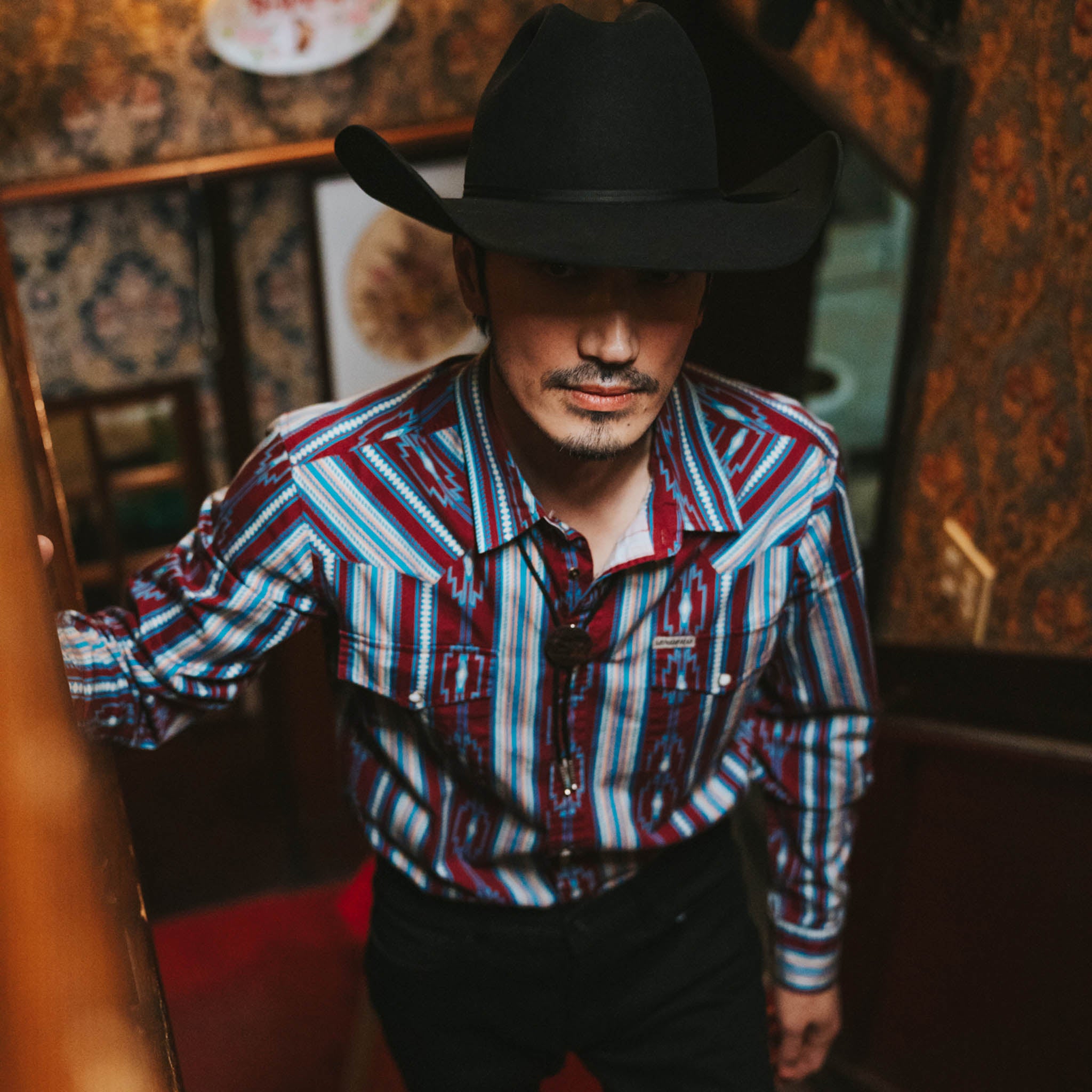 The Wyatt Pearl Snap Long Sleeve Serape Shirt