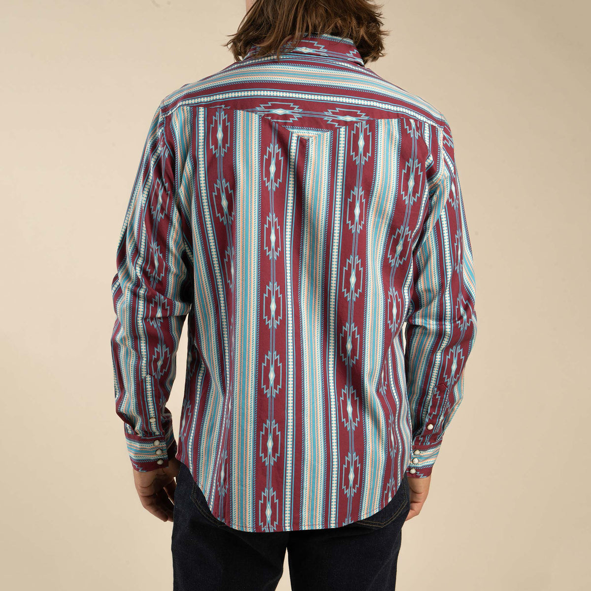 The Wyatt Pearl Snap Long Sleeve Serape Shirt - Chevron Stripe - Tacoma