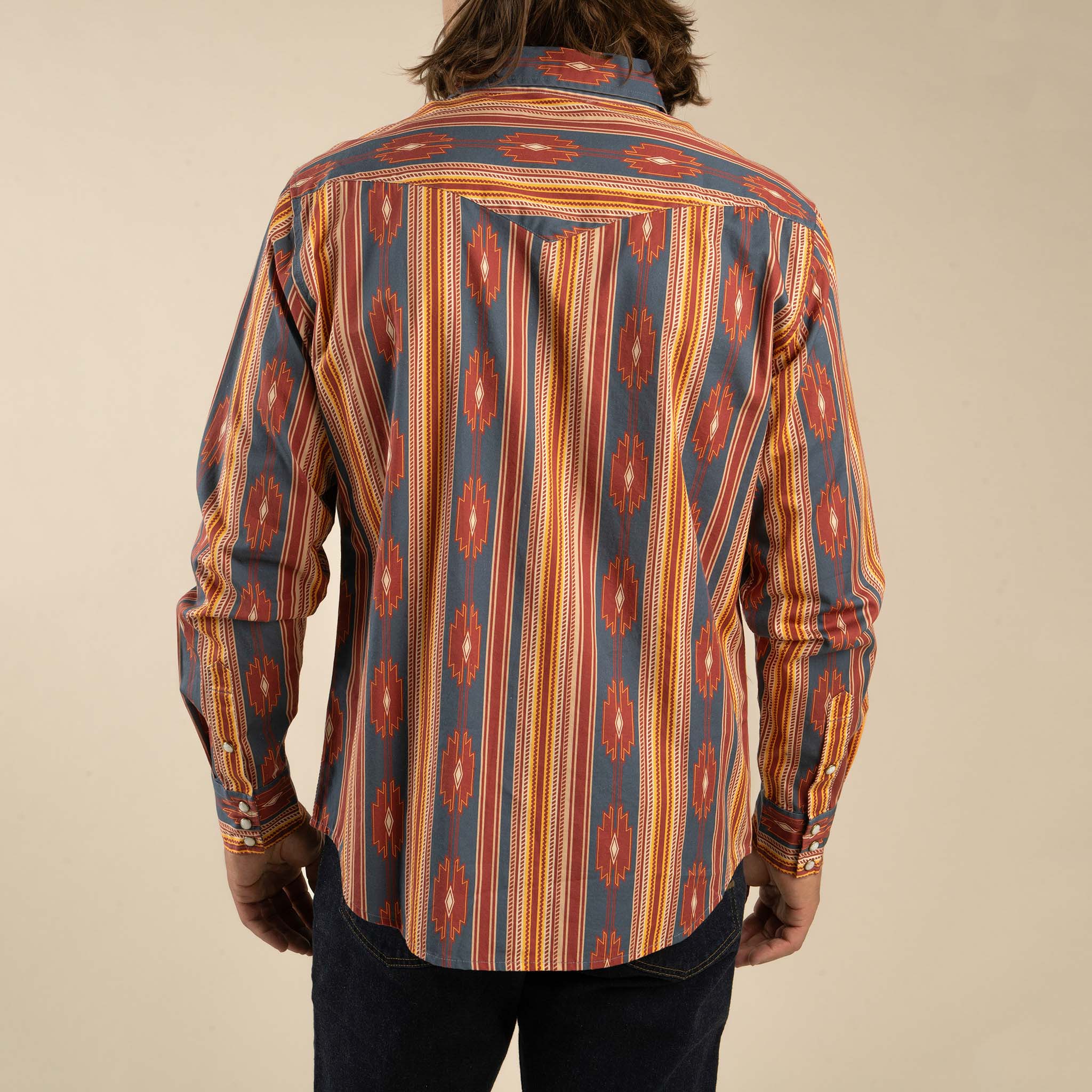 The Wyatt Pearl Snap Long Sleeve Serape Shirt Chevron Stripe The Wyatt Pearl Snap Long Sleeve Serape Shirt Chevron Stripe