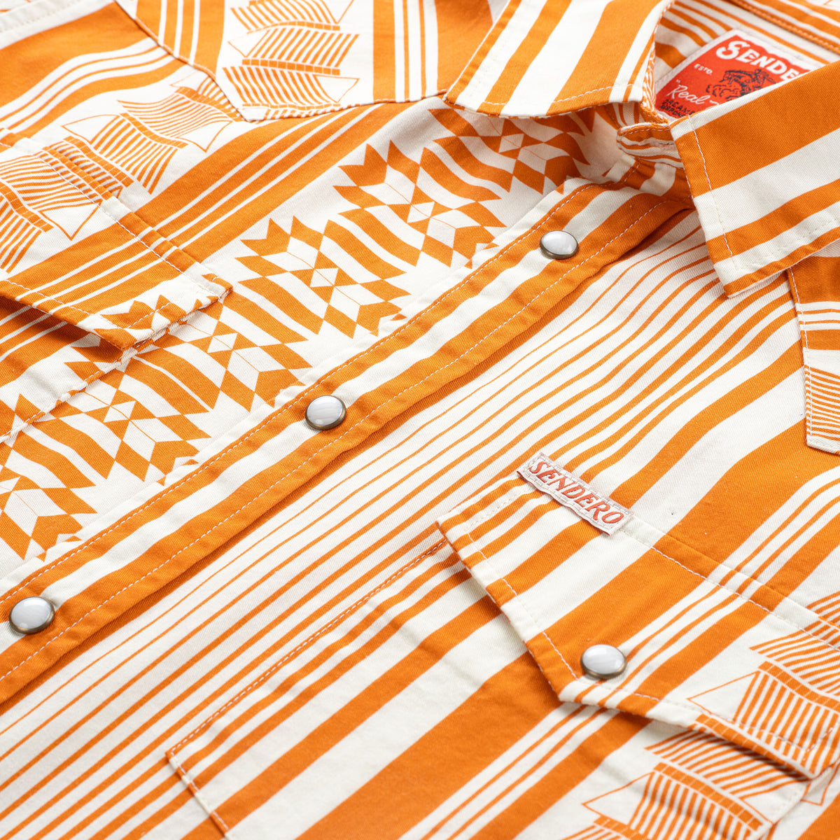 The Wyatt Pearl Snap Long Sleeve Denim Shirt - Whataburger Stripe