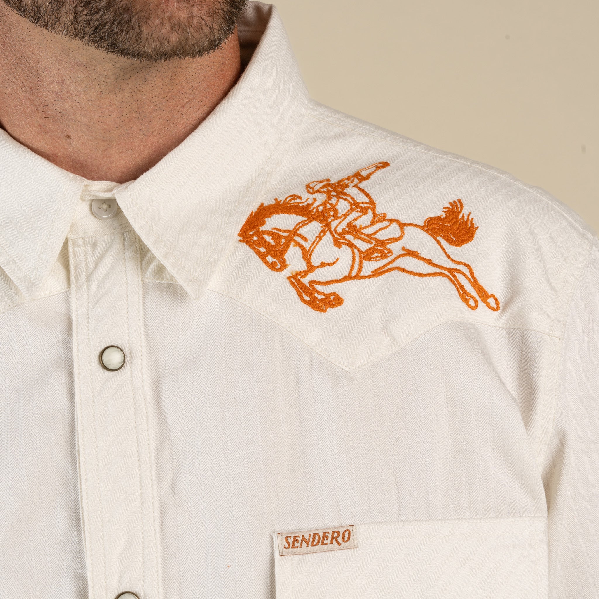 Whataburger x Sendero The Wyatt Pearl Snap Long Sleeve Embroidered Shirt