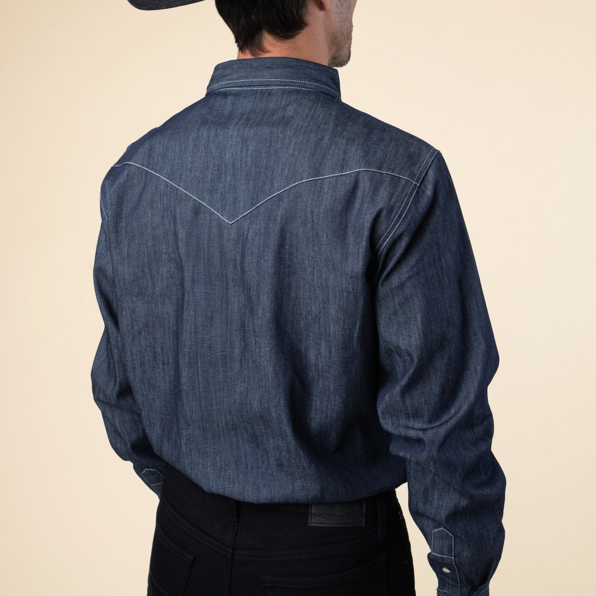 The Wyatt Pearl Snap Long Sleeve Denim Shirt - Raw Denim