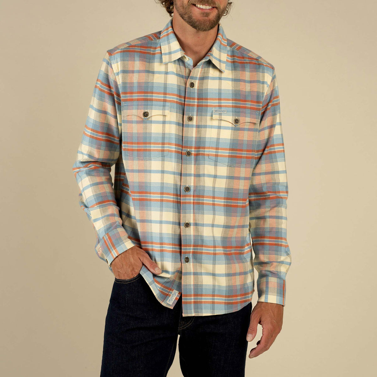 Moab Flannel Shirt - Blue/Red