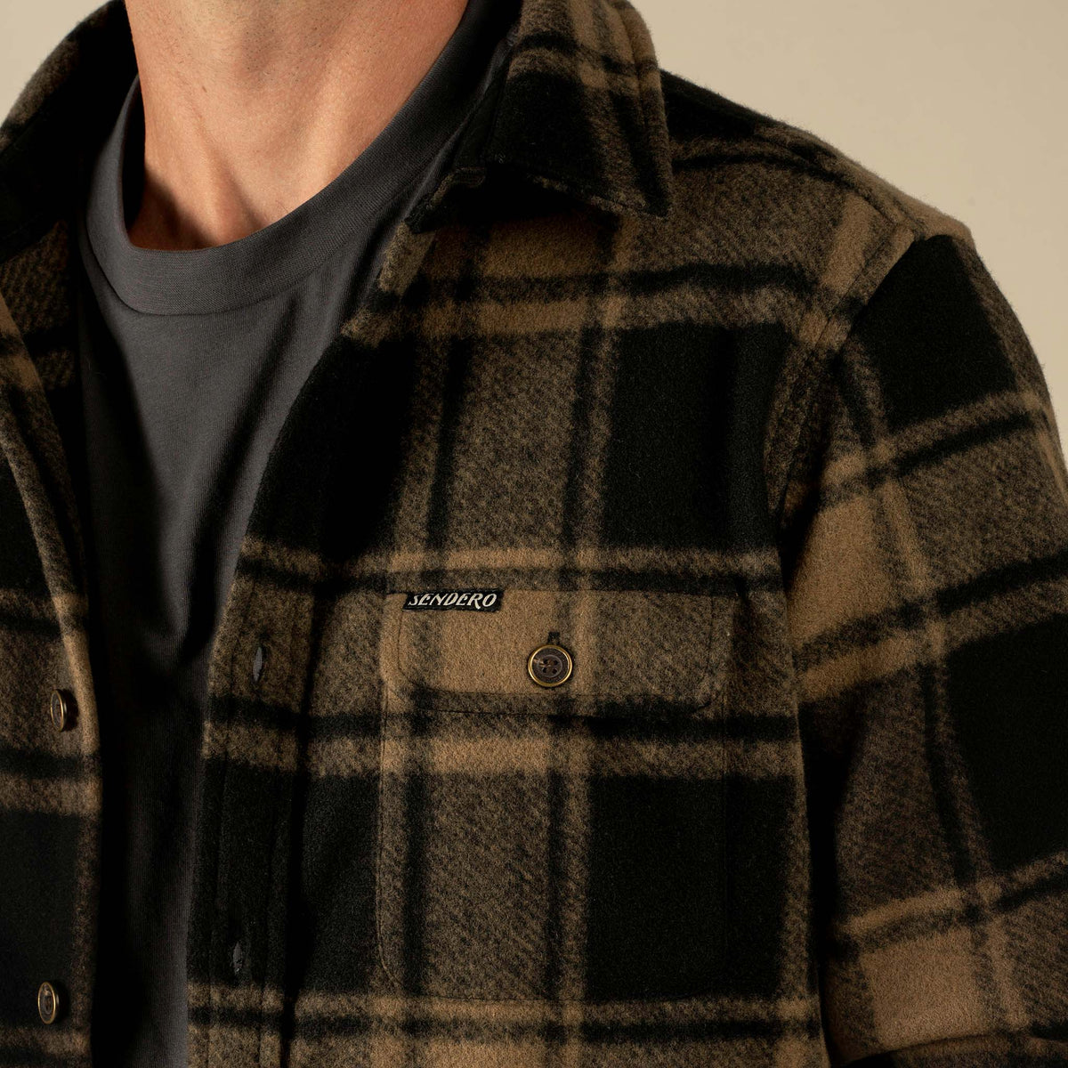 Pinedale Flannel Shirt - Tan/Black