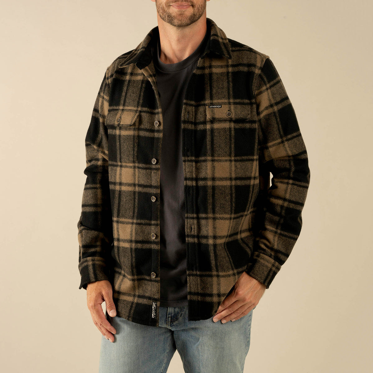 Pinedale Flannel Shirt - Tan/Black