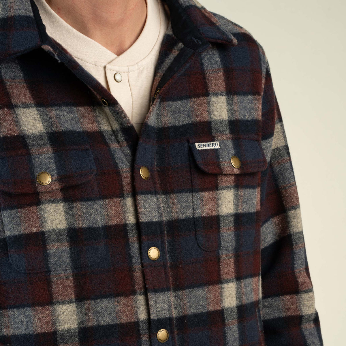 Pinedale Flannel Shirt - Burgundy/Cream/Navy