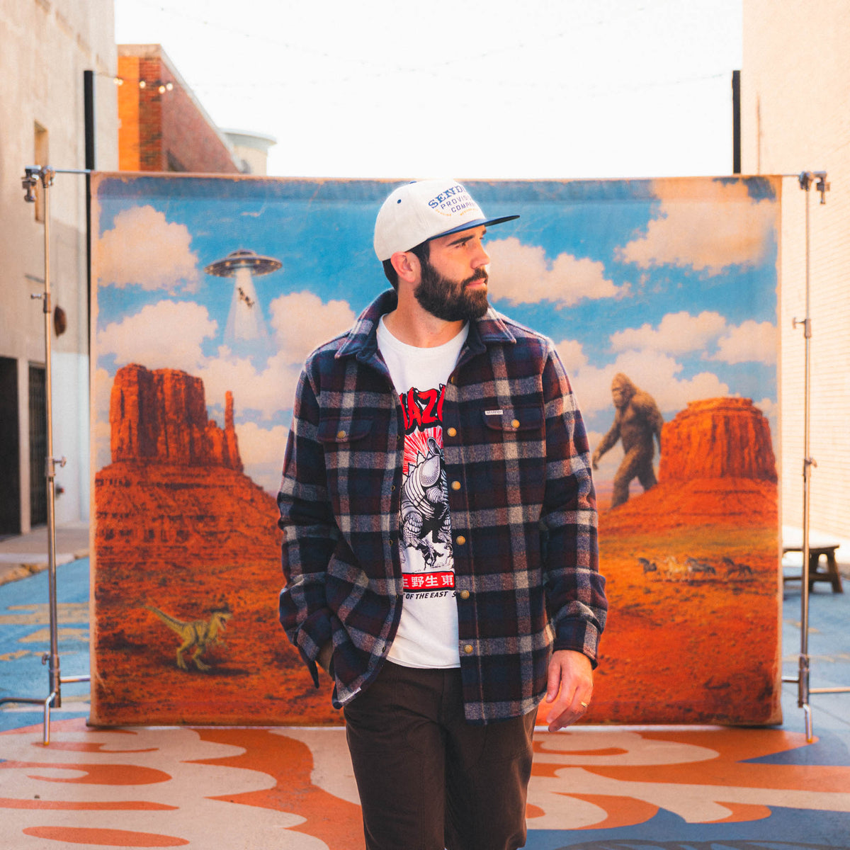 Pinedale Flannel Shirt - Burgundy/Cream/Navy