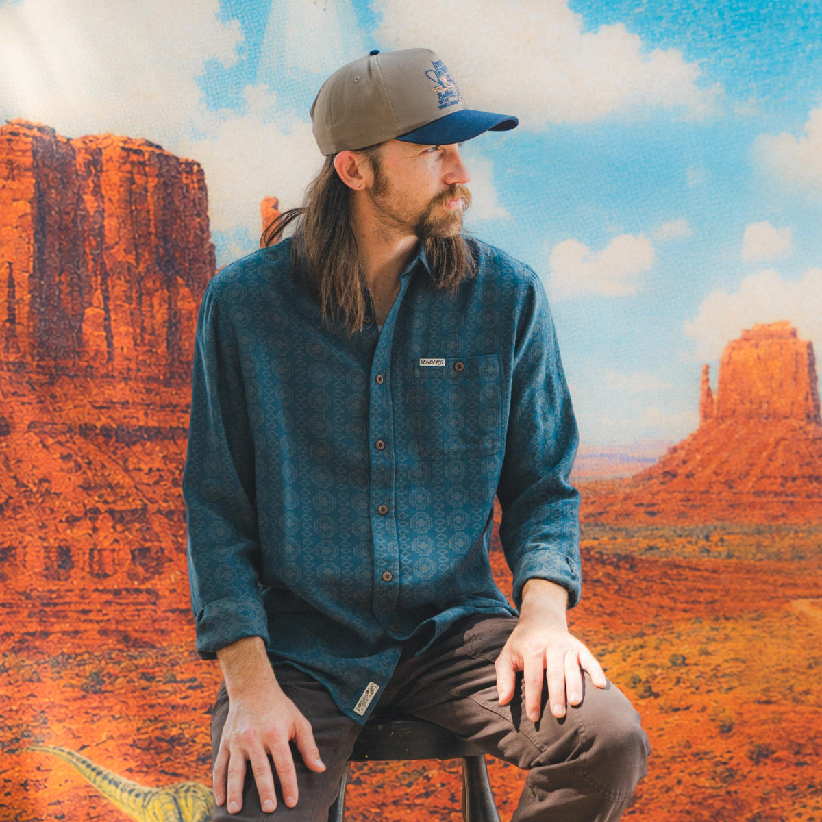 City Slicker Long Sleeve Shirt - Ojinaga - Blue
