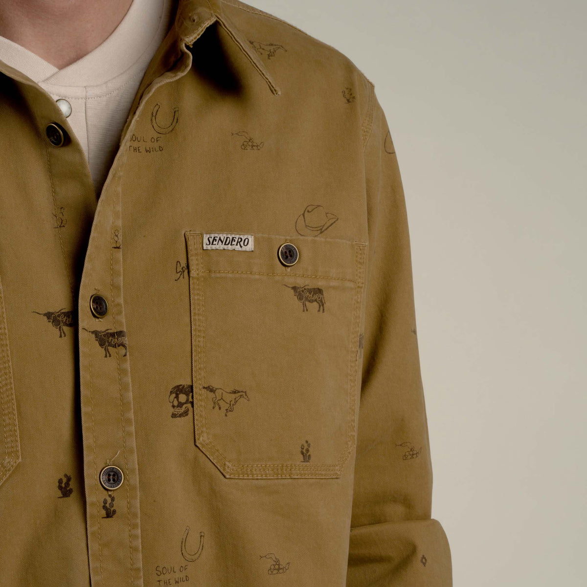 Buckaroo Long Sleeve Shirt - Saddle Brown