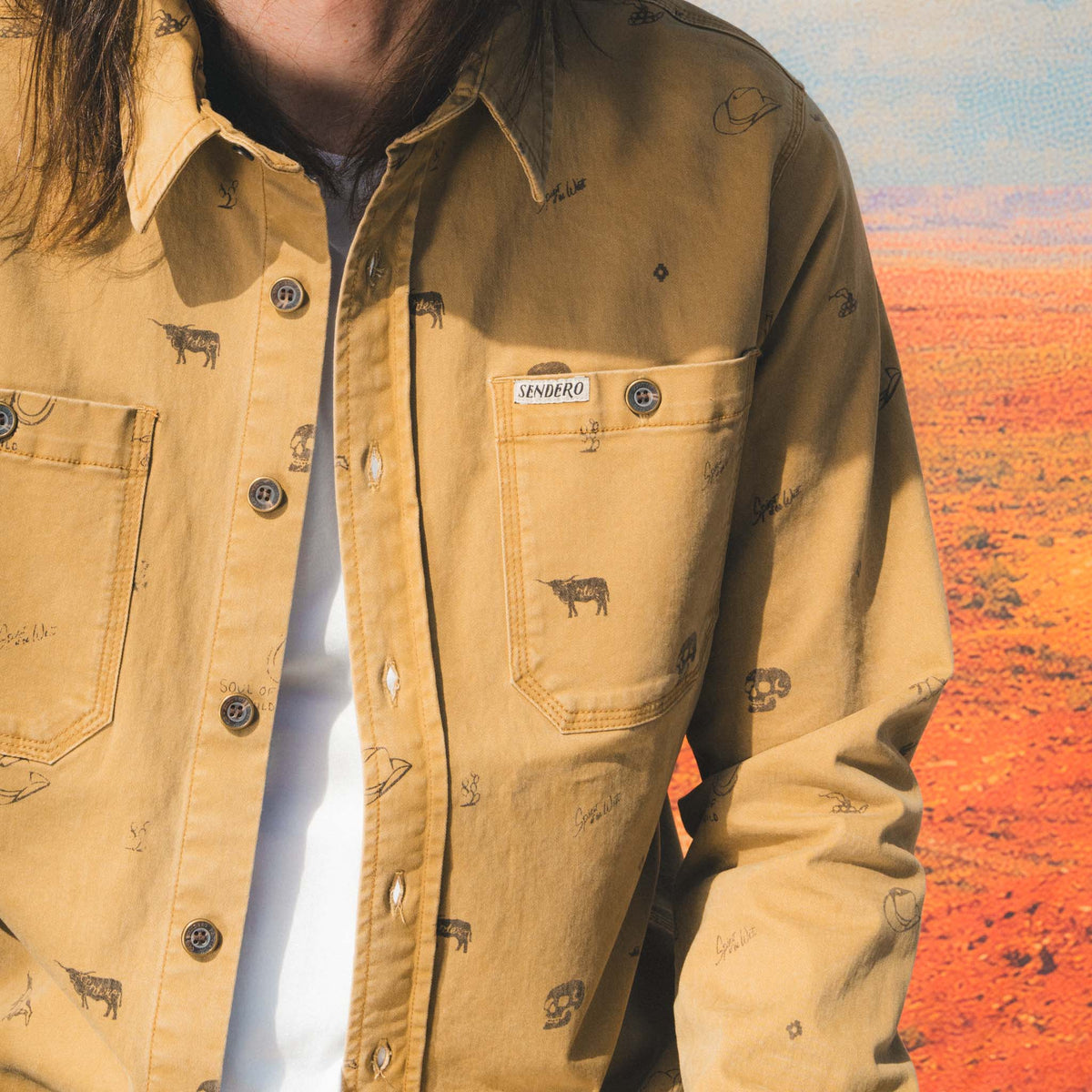 Buckaroo Long Sleeve Shirt - Saddle Brown
