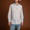 Cash Pearl Snap Long Sleeve Shirt - Cream/Blue Stripe