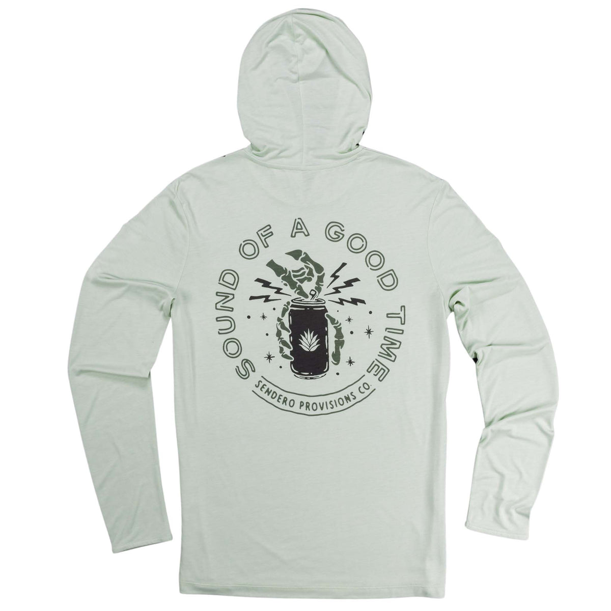 Yucatan Bamboo Hoodie Tech Shirt - Flats Green Print