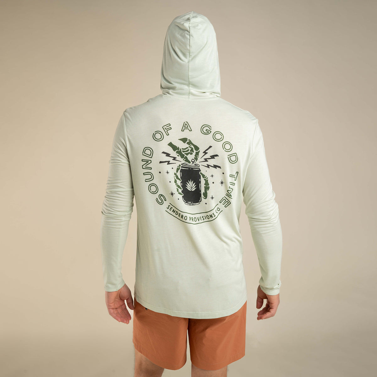 Yucatan Bamboo Hoodie Tech Shirt - Flats Green Print