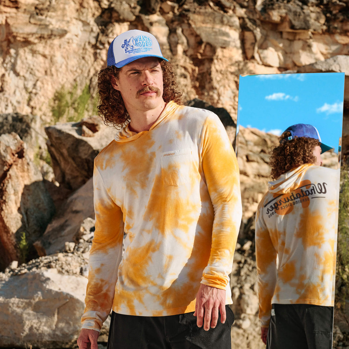 Yucatan Bamboo Hoodie Tech Shirt - Tie Dye - Whataburger