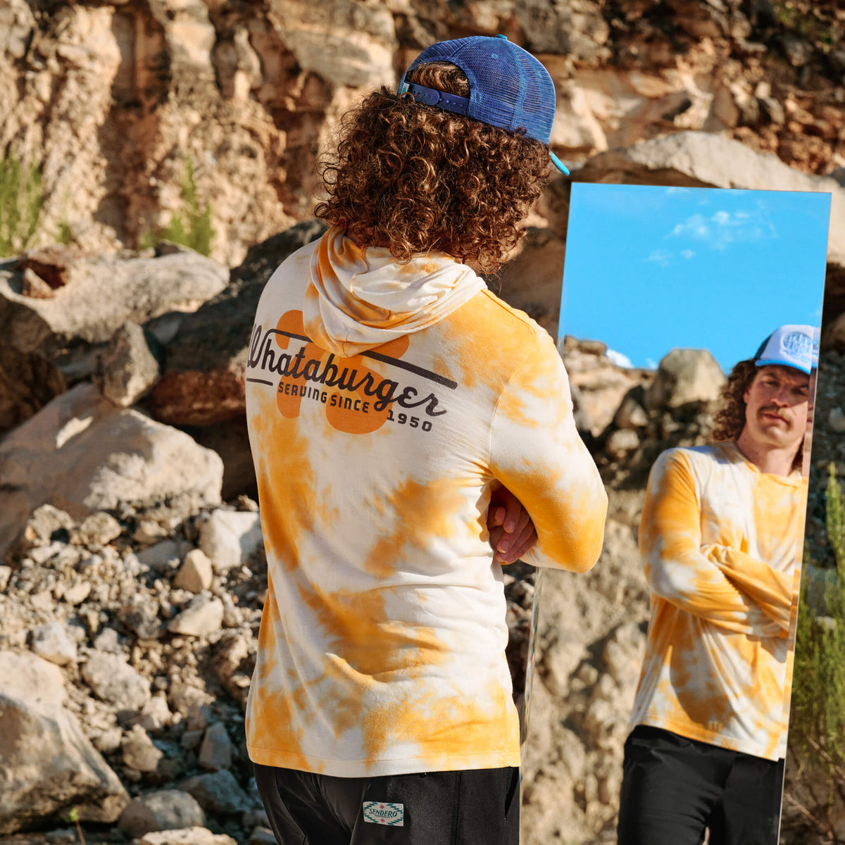 Yucatan Bamboo Hoodie Tech Shirt - Tie Dye - Whataburger