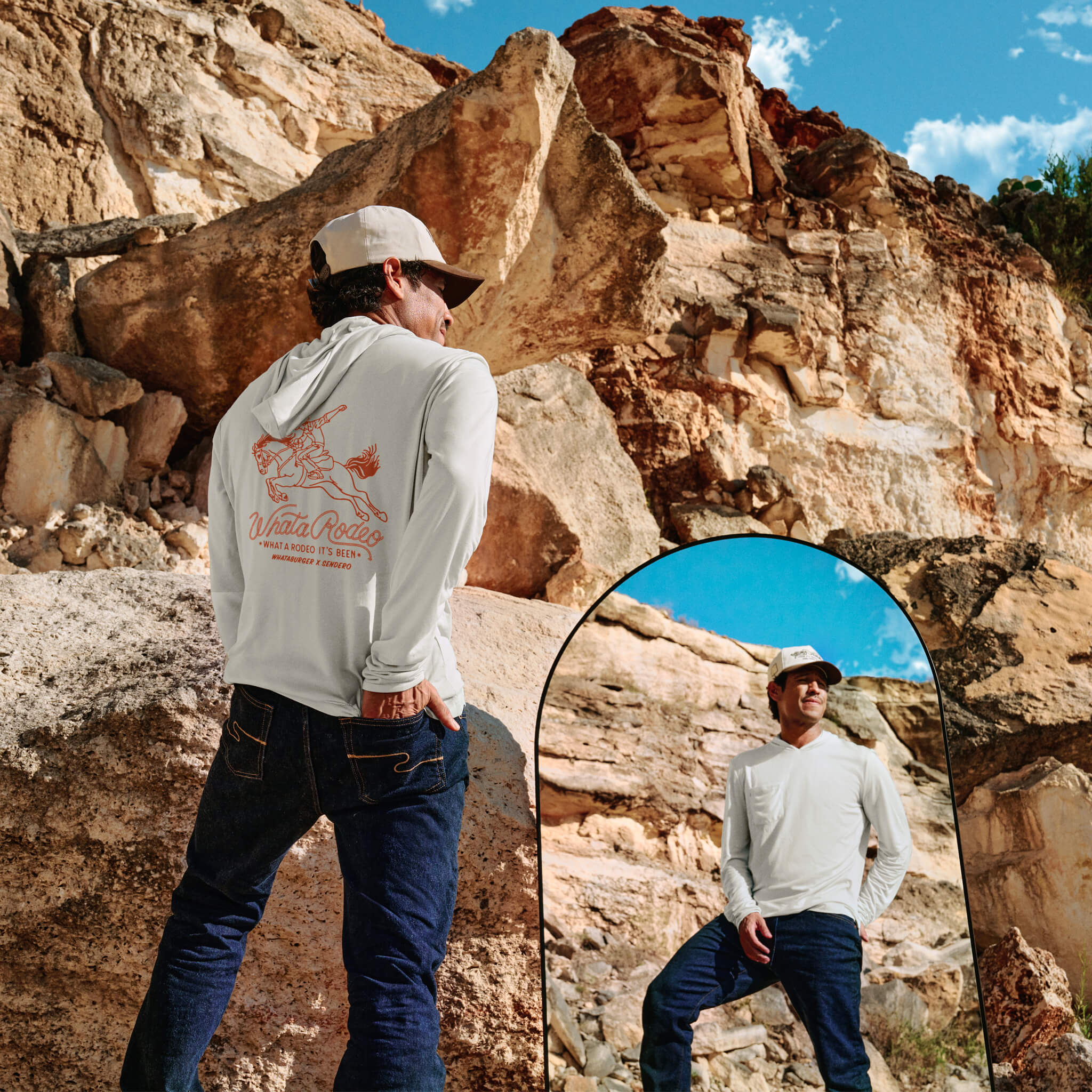 Whataburger x Sendero Yucatan Bamboo Hoodie Tech Shirt