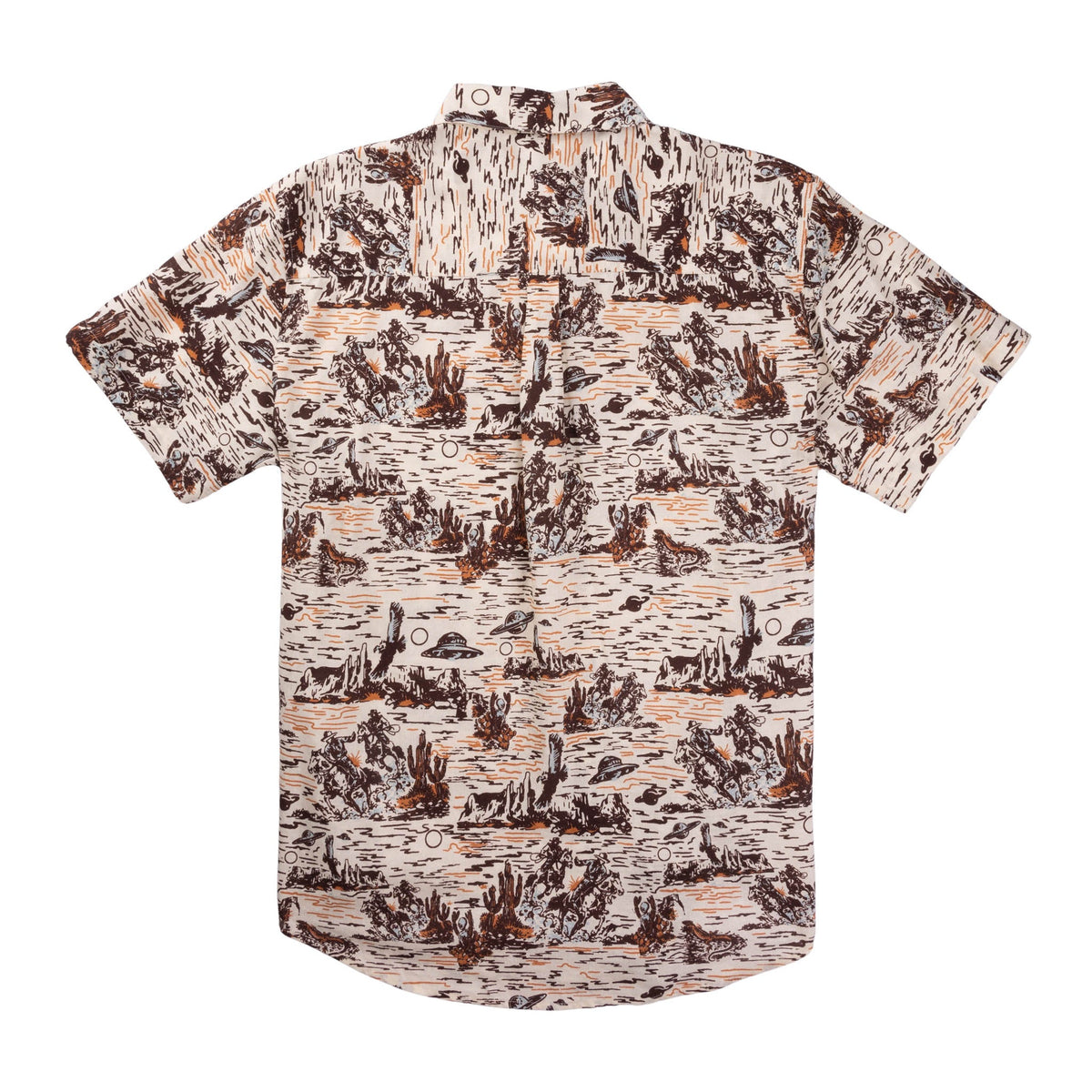 City Slicker Button Up Short Sleeve - Desert Abduction Print - White