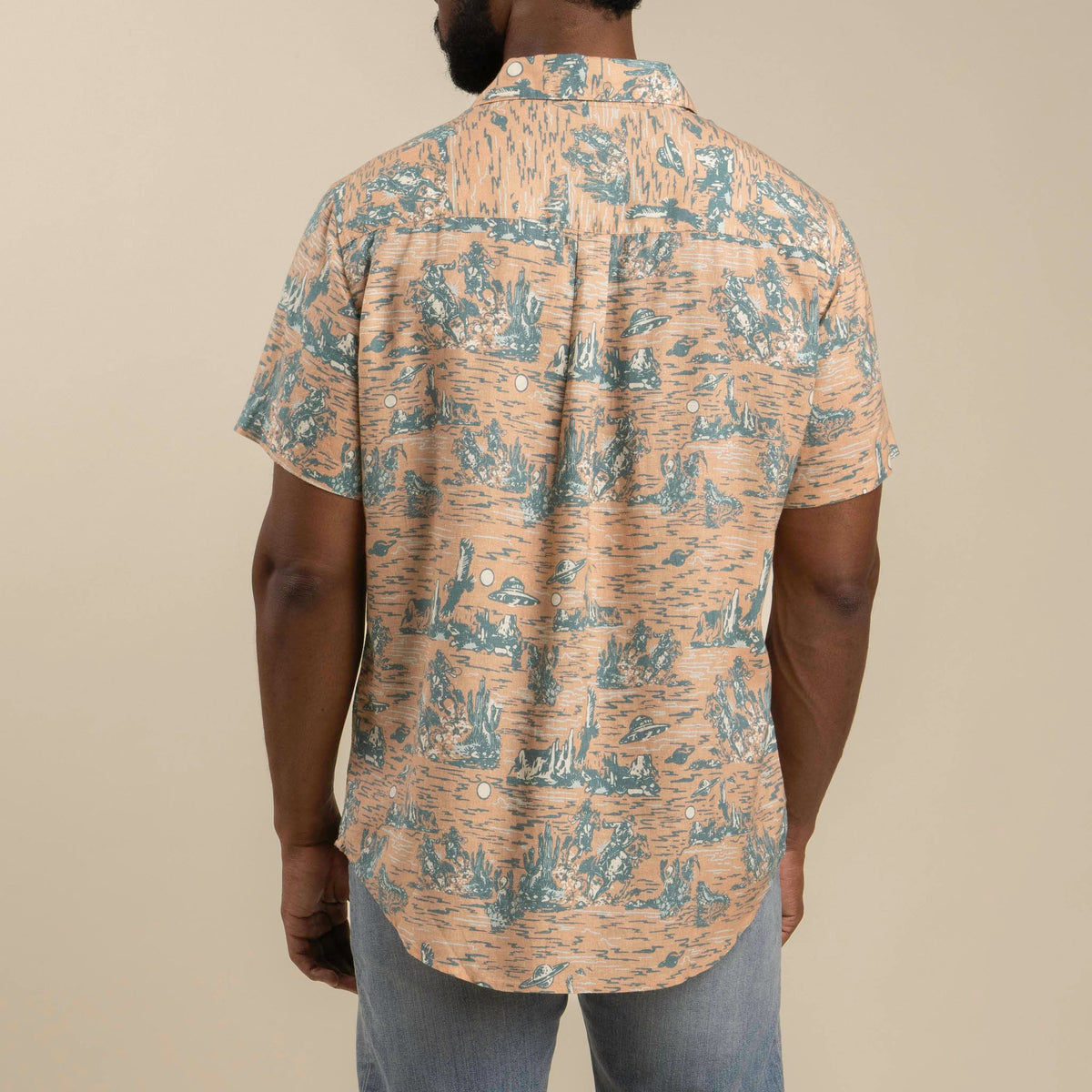 City Slicker Button Up Short Sleeve - Desert Abduction - Coral
