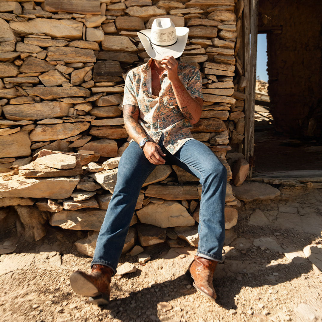 City Slicker Button Up Short Sleeve - Desert Abduction - Coral
