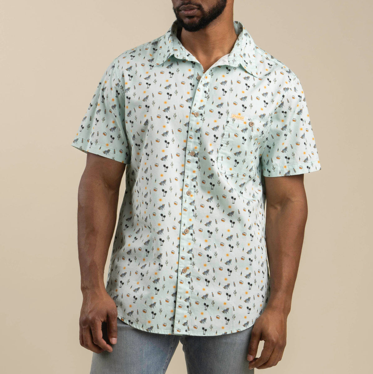 City Slicker Button Up Short Sleeve - Oasis - Blue