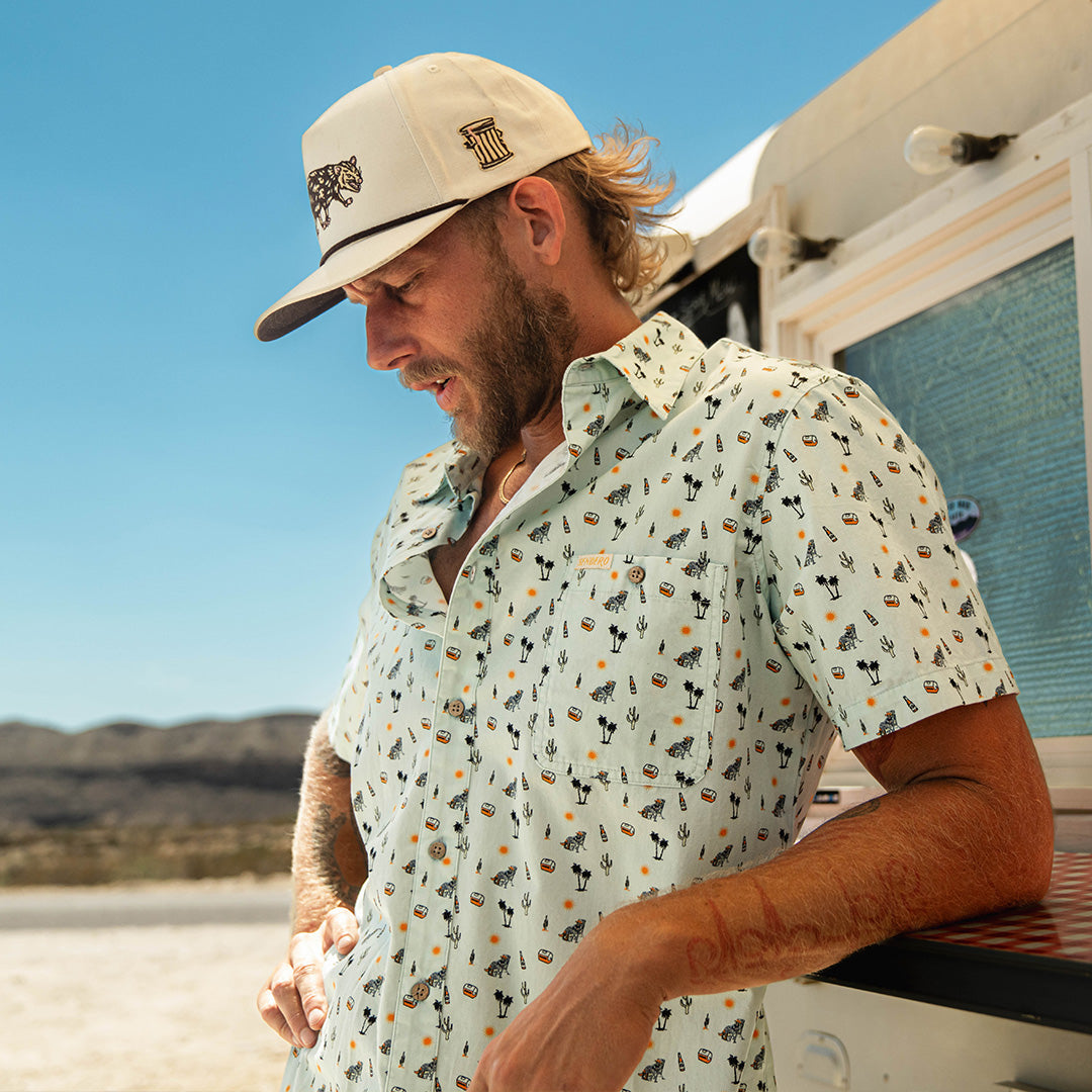 City Slicker Button Up Short Sleeve - Oasis - Blue