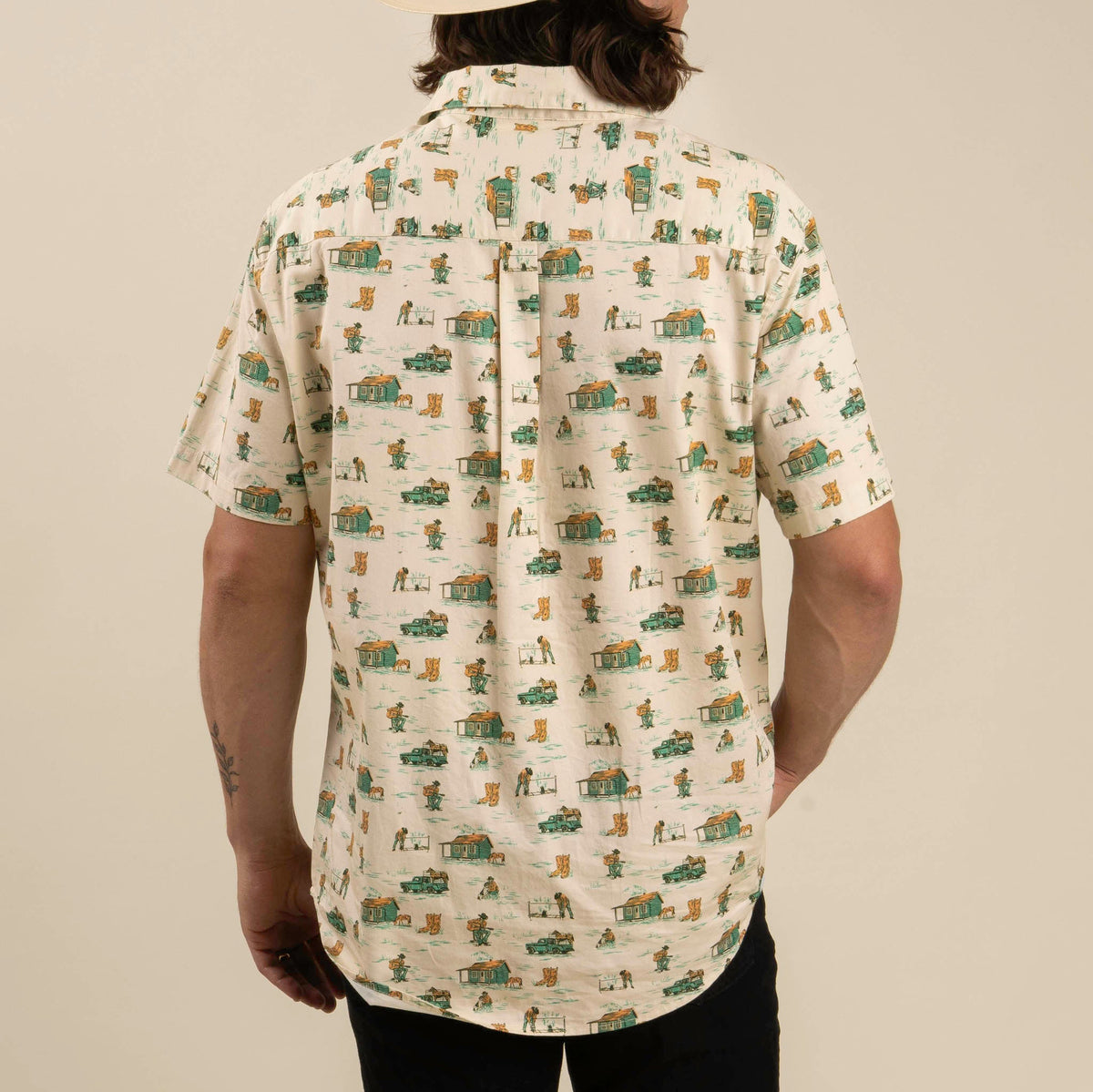 City Slicker Button Up Short Sleeve - Ranch Life - White