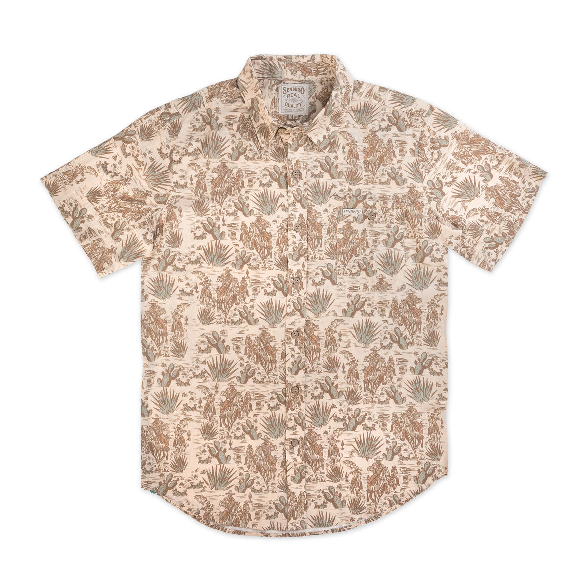 City Slicker Button Up Short Sleeve - Vaqueros Print