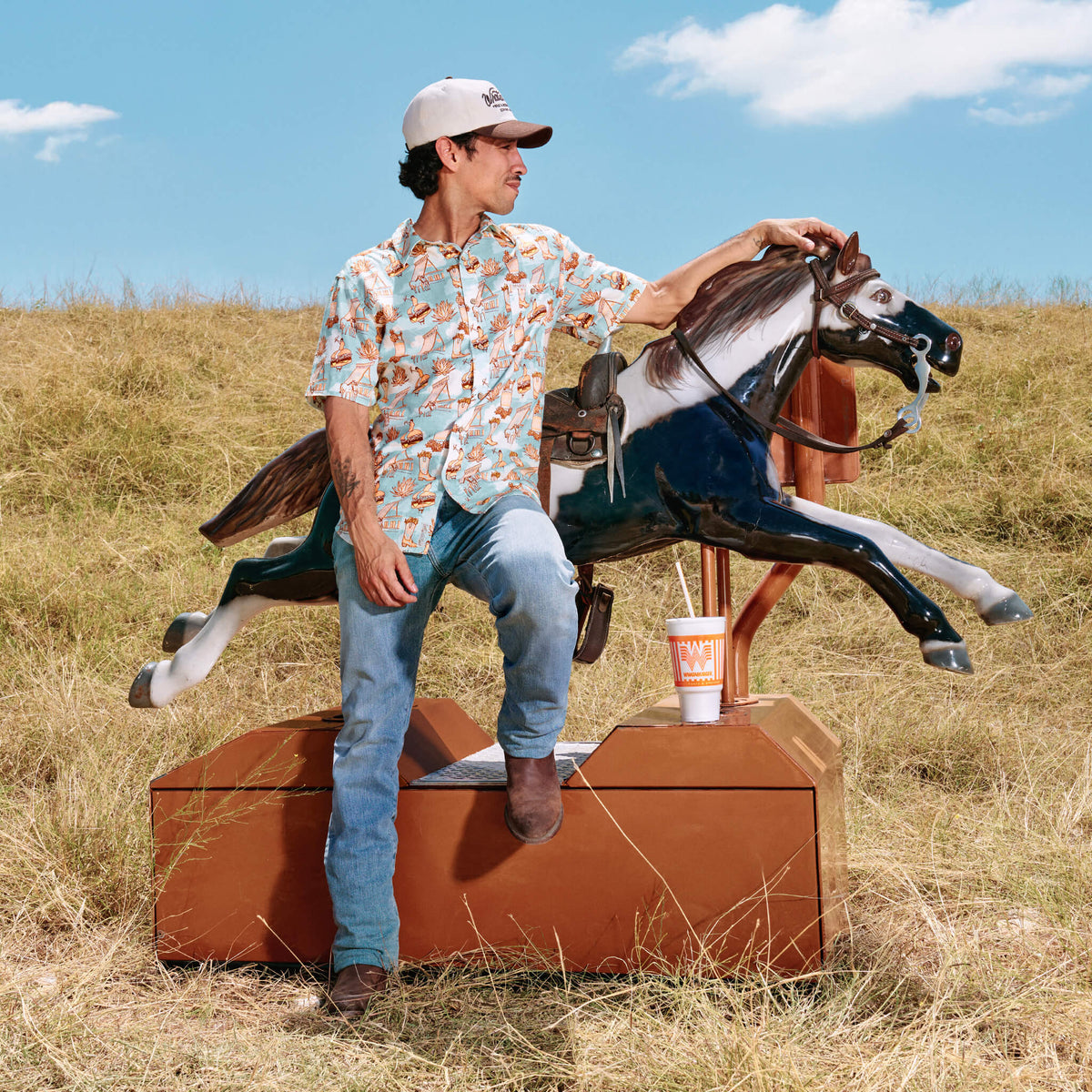 City Slicker Button Up Short Sleeve - Cowboy Drive Thru Print