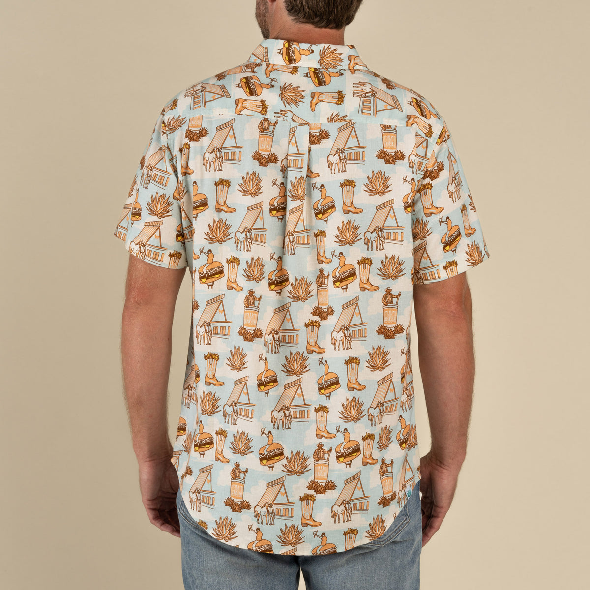 City Slicker Button Up Short Sleeve - Cowboy Drive Thru Print