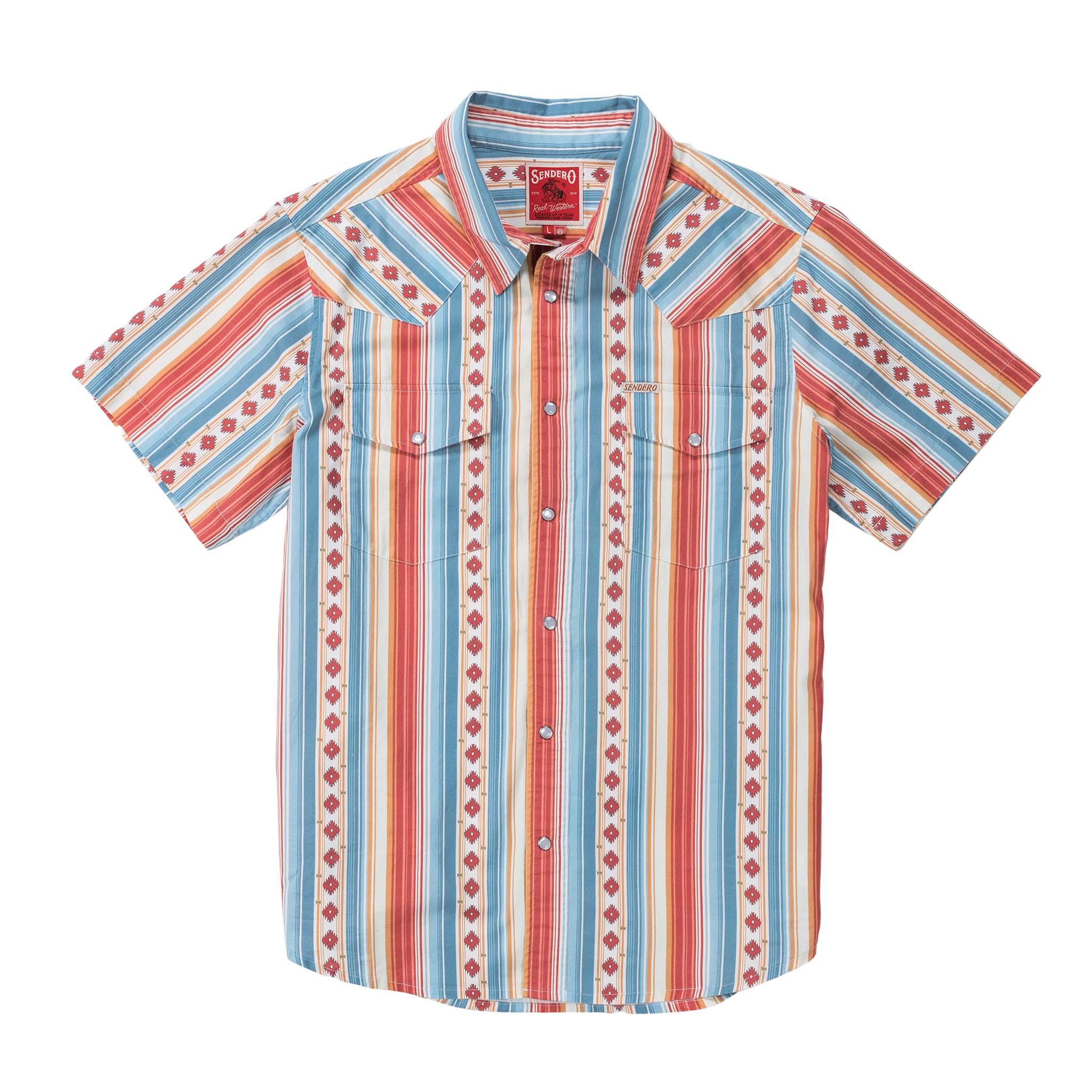 The Wyatt Pearl Snap Short Sleeve Serape Shirt