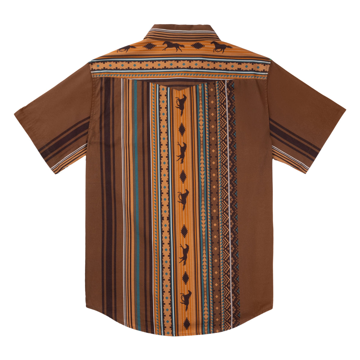 Serape Pearl Snap Short Sleeve - Walnut
