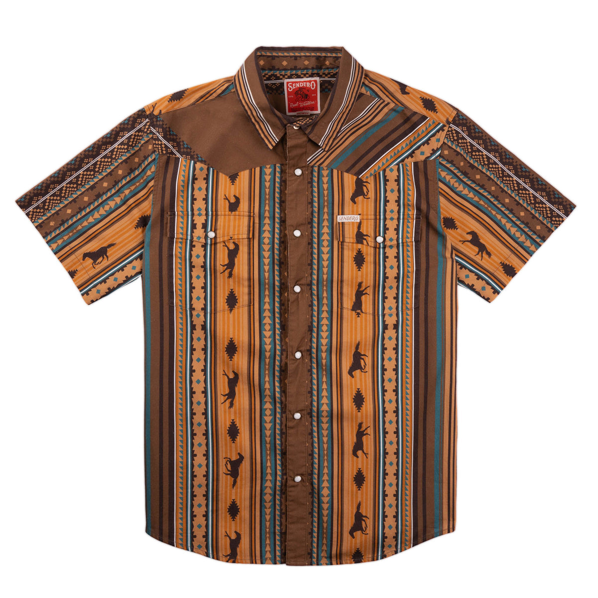 Serape Pearl Snap Shirt  - Walnut